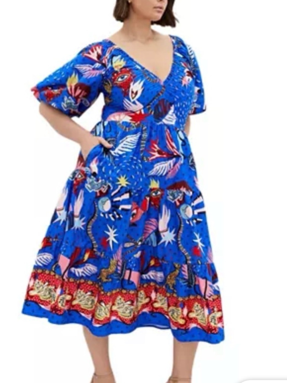 City Chic, Calista Puff Sleeve Dress
